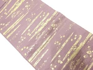 アンティーク　霞に草花模様織出し袋帯（材料）